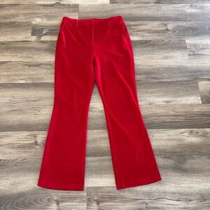 Women's Statement Red Trousers Velvet‎ Pants by Maison d' Amelie Size 8 Holiday